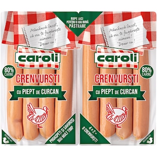 Caroli | Crenvursti cu piept de curcan 280g