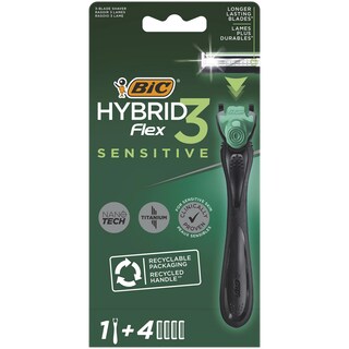 Bic | Flex 3 Hybrid Sensitive | Aparat de ras cu 4 rezerve