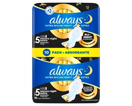 Always | Absorbante marimea 5 Secure Night Extra, 10 bucati