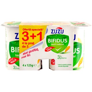 Zuzu | Bifidus | Pachet de iaurturi  4x125g