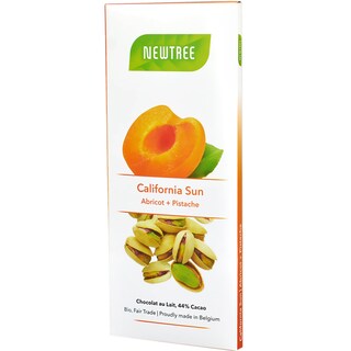 Newtree | Ciocolata Bio cu aroma de caise si fistic 80g