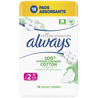 Always | Cotton Protection | Absorbante marimea 2 Long, 18 bucati