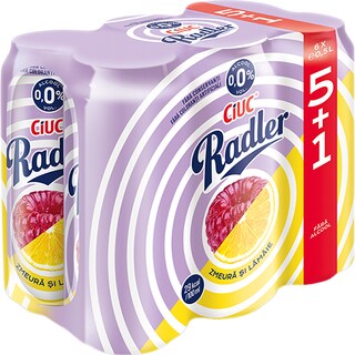 Ciuc Radler | Bere fara alcool cu zmeura si lamaie 5+1x0.5L