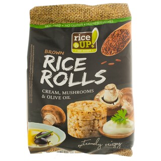 Rice Up | Mini rondele din orez brun integral cu crema de smantana, ciuperci si ulei de masline 50g