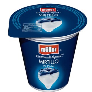 Muller | Pezzi di frutta | Iaurt cu bucati de afine 5% grasime 125g