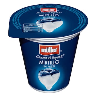 Muller | Pezzi di frutta | Iaurt cu bucati de afine 5% grasime 125g