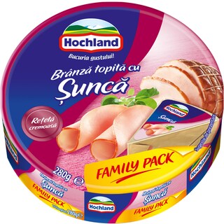 Hochland | Branza topita cu sunca 16 triunghiuri 280g