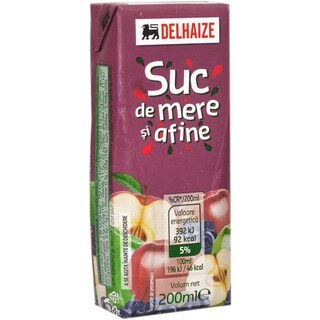 Delhaize | Suc de mere si afine 200ml