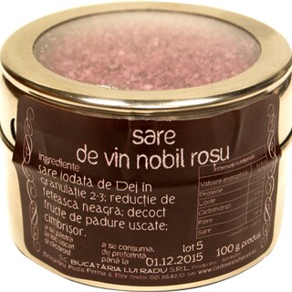 Bucataria lui Radu | Cutie magnetica cu sare rosie de vin 100g