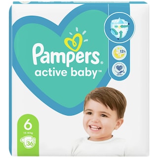 Pampers | Active Baby | Scutece bebelusi Marimea 6, 13-18 kg, 36 buc