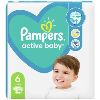 Pampers | Active Baby | Scutece bebelusi Marimea 6, 13-18 kg, 36 buc