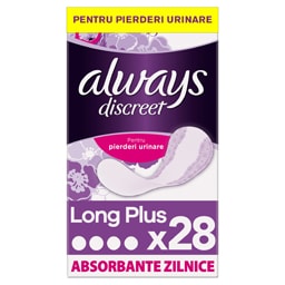 Always Discreet | Absorbante zilnice incontinenta urinara Long Plus, 28 bucati
