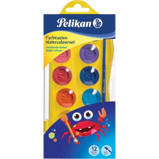 Pelikan | Acuarele 12 culori + pensula
