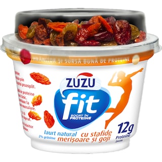 Zuzu | Fit | Iaurt natural cu stafide, merisoare si goji 148g