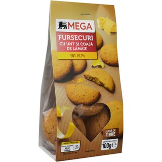 MEGA | Fursecuri cu unt si coaja de lamaie 100g