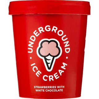 Underground | Inghetata de capsuni cu ciocolata alba 280g