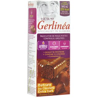 Gerlinea | Batoane inlocuitoare de masa cu ciocolata neagra 62g