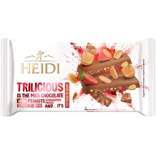 Heidi | Ciocolata cu lapte cu arahide, capsune si caramel 180g