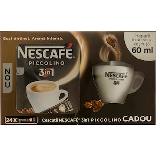 Nescafe | 3in1 | Pachet Piccolino cu cafea 3in1 si cana cadou 24 plicuri 24x6g