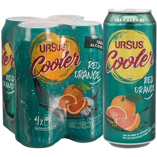 Ursus Cooler | Bere fara alcool cu suc de portocale rosii 4x0.5L