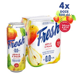 Fresh | Bere fara alcool cu suc de mere si pere 4x0.5L