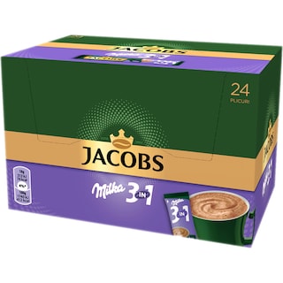 Jacobs | Cafea instant 3in1 milka 24 plicuri 432g