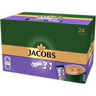 Jacobs | Cafea instant 3in1 milka 24 plicuri 432g