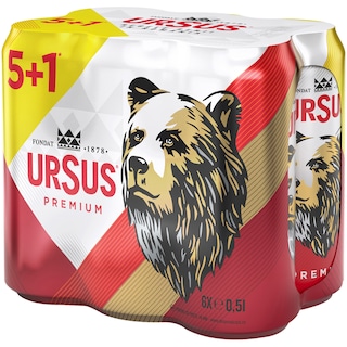 Ursus | Premium | Bere blonda pasteurizata 5+1x0.5L