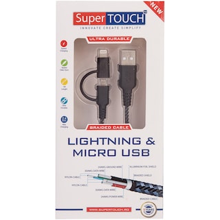 Super Touch | Cablu ultra rezistent 2in1 Micro USB & Lightning