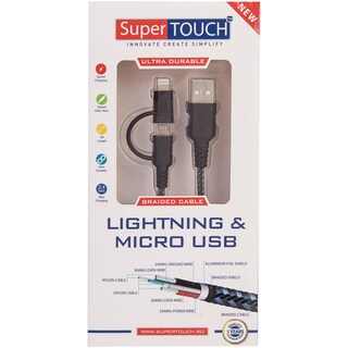 Super Touch | Cablu ultra rezistent 2in1 Micro USB & Lightning