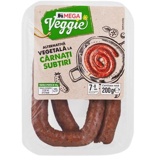 Mega Veggie | Alternativa vegetala la carnati subtiri 200g