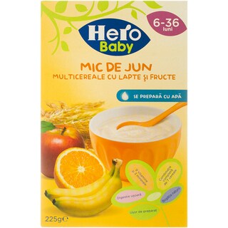 Hero Baby | Mic dejun multicereale cu lapte si fructe 225g