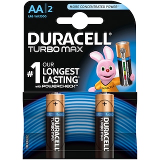 Duracell | Baterii AA LR6/ MX1500 1.5V Alkaline Turbo Max 2 bucati