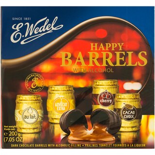 Wedel | Ciocolata neagra cu umplutura de alcool in forma de butoiase 200g