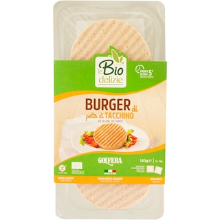 Golfera | Le Bio Delizie | Burger cu piept de curcan bio 2x70g