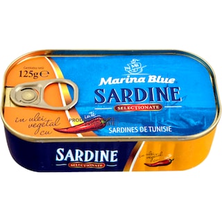 Marina Blue | Sardine in ulei vegetal cu ardei iute 125g
