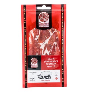 Gusturi romanesti | Ceafa de porc taraneasca afumata feliata 80g