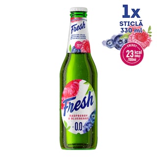 Fresh | Bere fara alcool cu suc de afine si zmeura 330ml