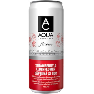 Aqua Carpatica | Apa minerala naturala carbogazoasa cu suc de capsuna si soc 330ml