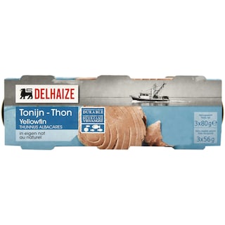 Delhaize | Ton galben in saramura 3x80g