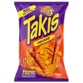 Snacks Volcano cu aroma de branza si ardei iute 55g