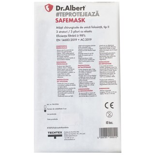 Dr Albert | Masti chirurgicale de unica folosinta, tip II, 10 buc.