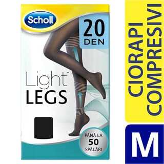 Scholl | Ciorapi compresivi de dama 20DEN, negri, marimea M