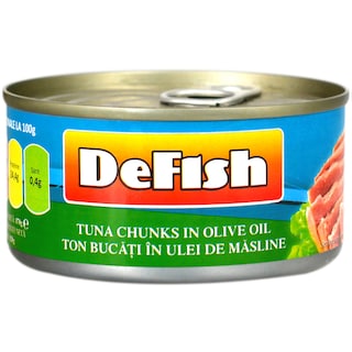 Defish | Ton bucati in ulei de masline 170g