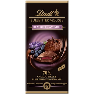 Lindt | Ciocolata 70% cacao cu mousse de ciocolata, afine si lavanda 150g