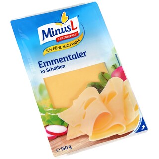 MinusL | Emmentaler felii fara lactoza 45% grasime 150g