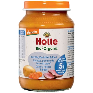 Holle | Bio | Piure eco de morcovi, cartofi si carne de vita 190g