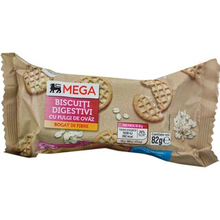 MEGA | Biscuiti digestivi cu fulgi de ovaz 82g