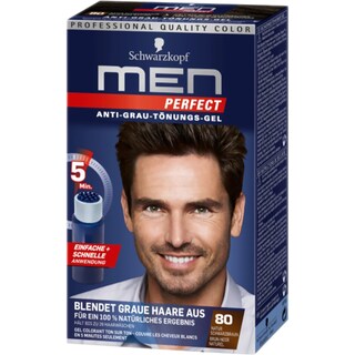 Schwarzkopf | Men Perfect | Gel colorant pentru fire albe 80 saten negru