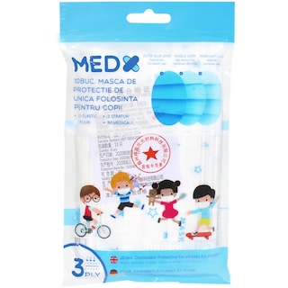 Medx | Masca de protectie pentru copii, de unica folosinta, 10 bucati